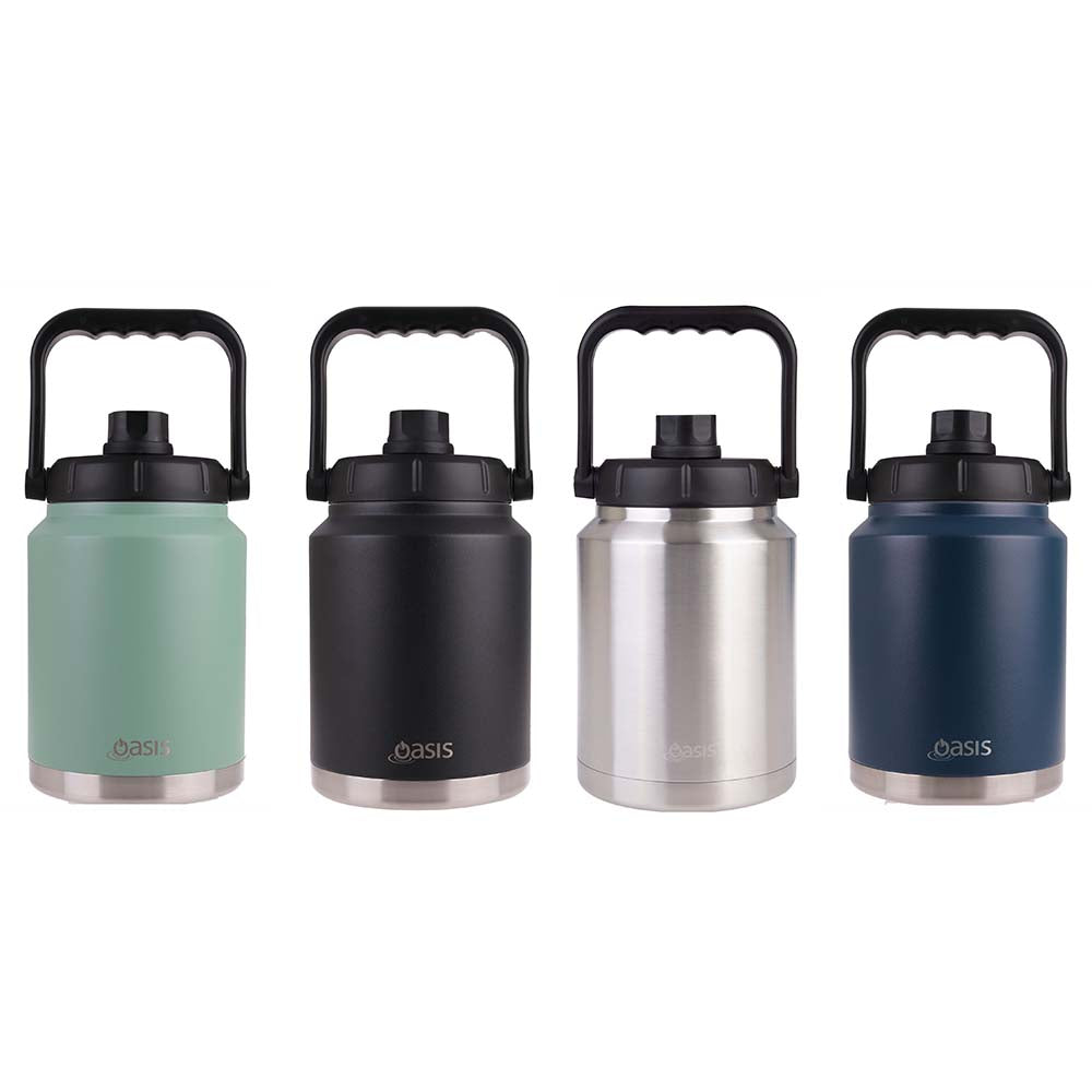 S/S DOUBLE WALL INSULATED JUG WITH CARRY HANDLE 2.1L