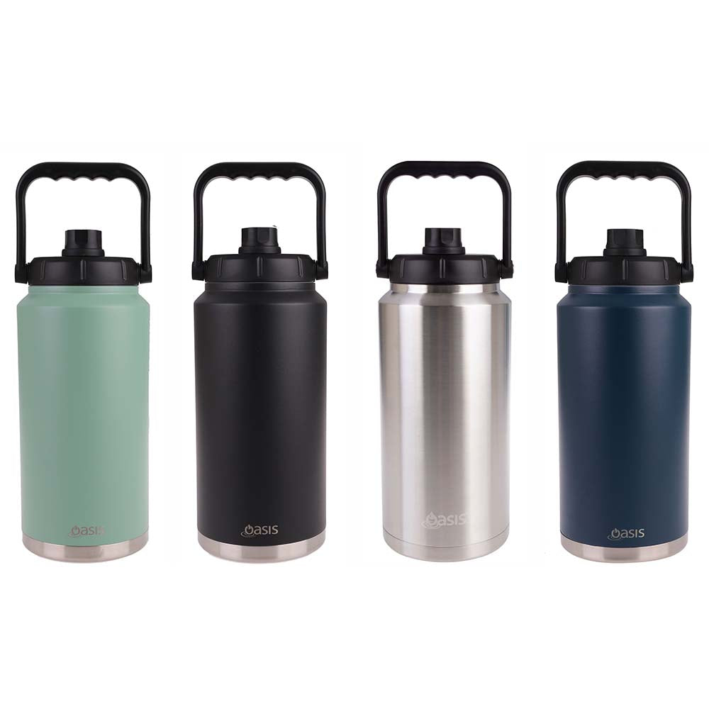 S/S DOUBLE WALL INSULATED JUG WITH CARRY HANDLE 3.8L