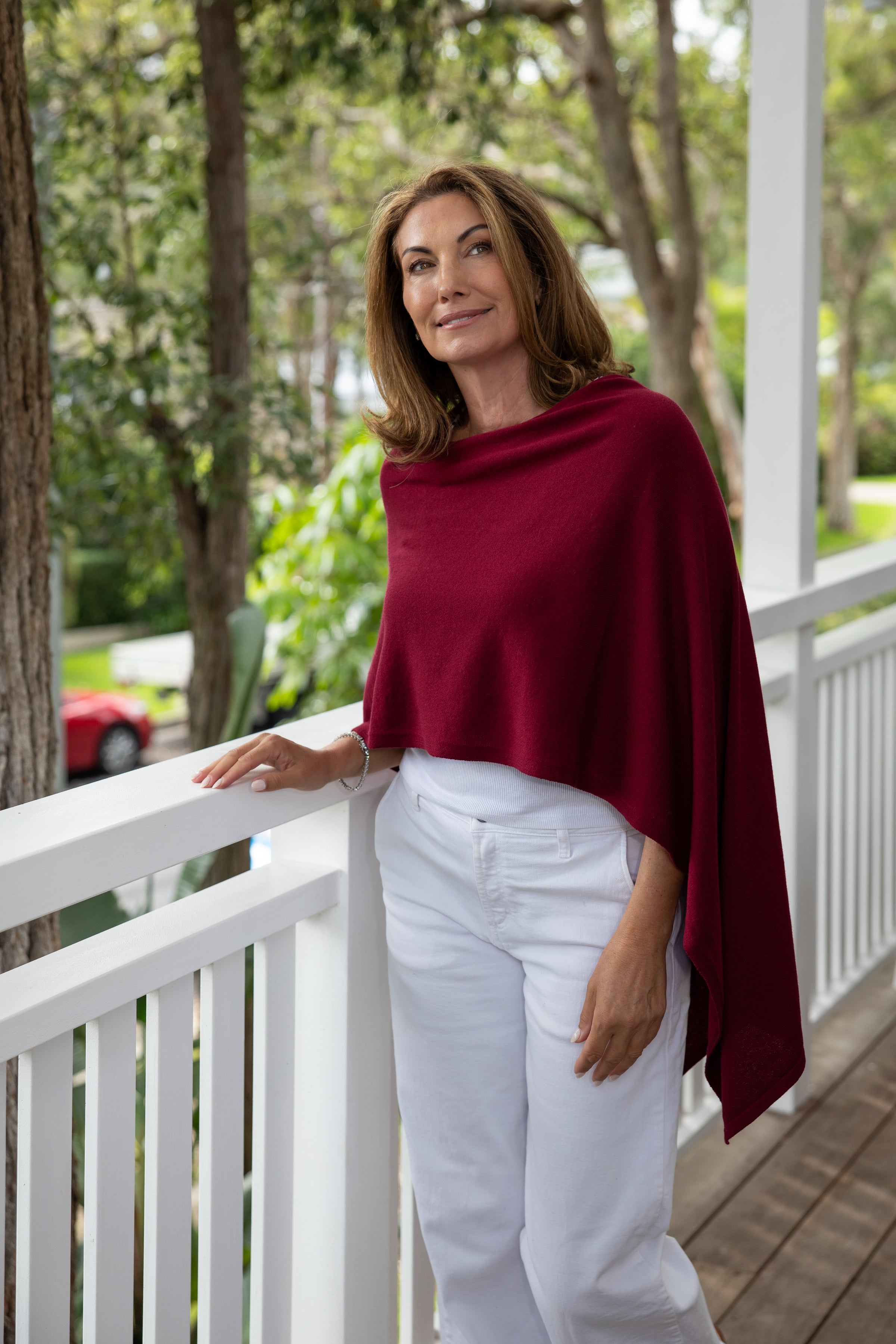 Pomegranate Cotton Cashmere Topper