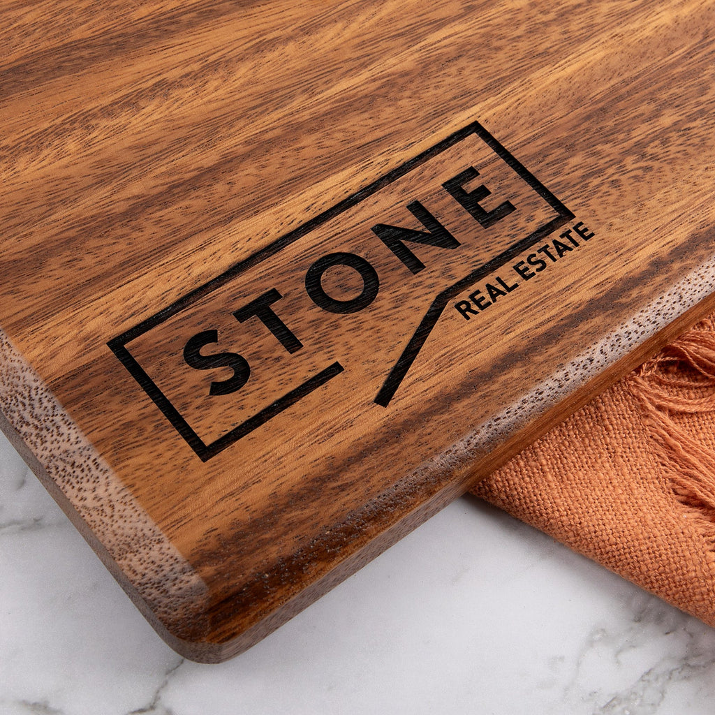 Engraved Rectangle Walnut Wooden Cheese Board Corporate Gift