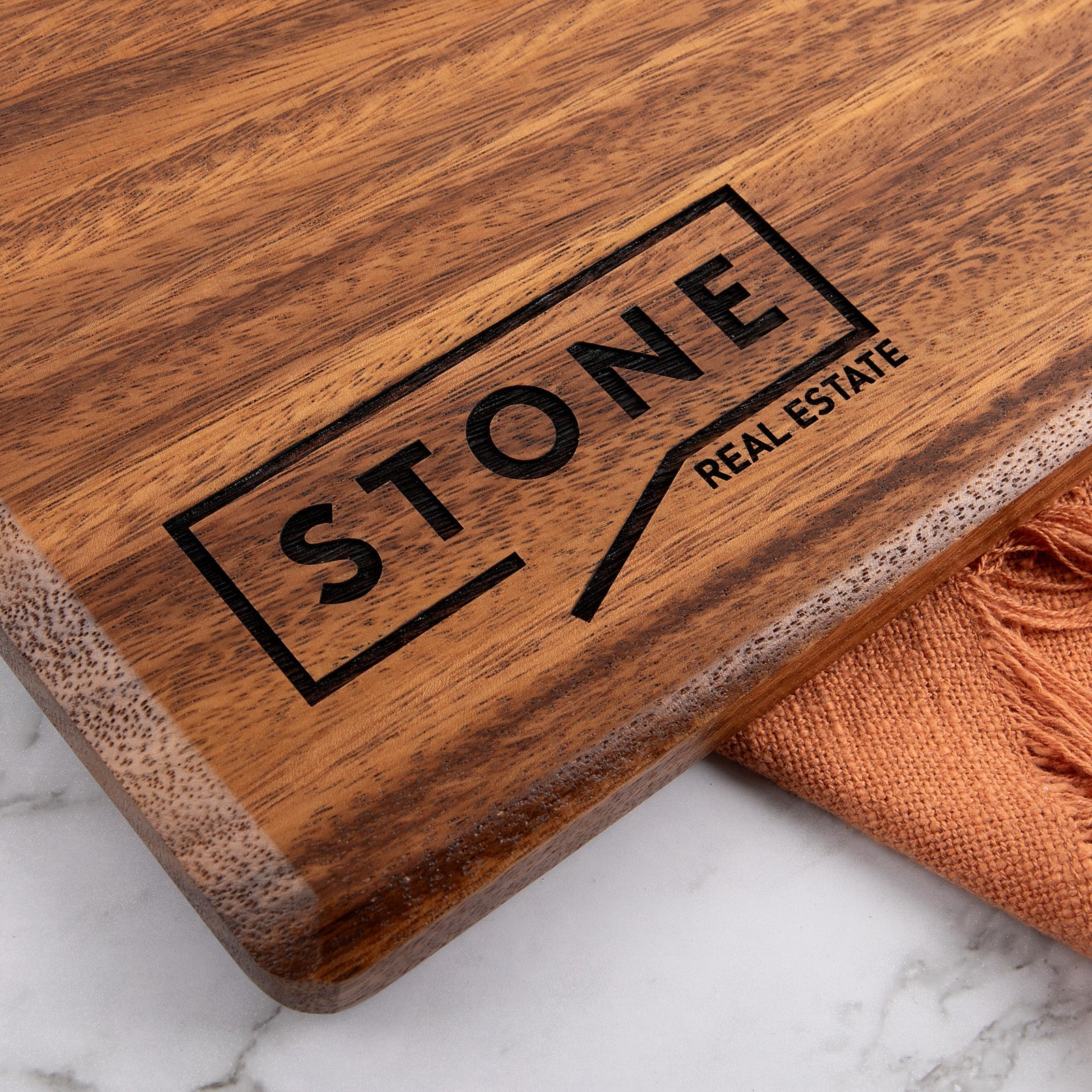 Engraved Rectangle Walnut Wooden Cheese Board Corporate Gift