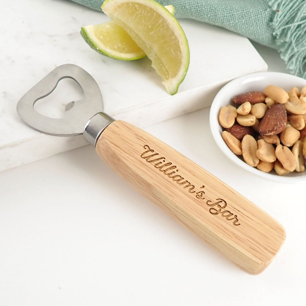 Engraved Wooden Handle Bottle Opener Christmas Gift