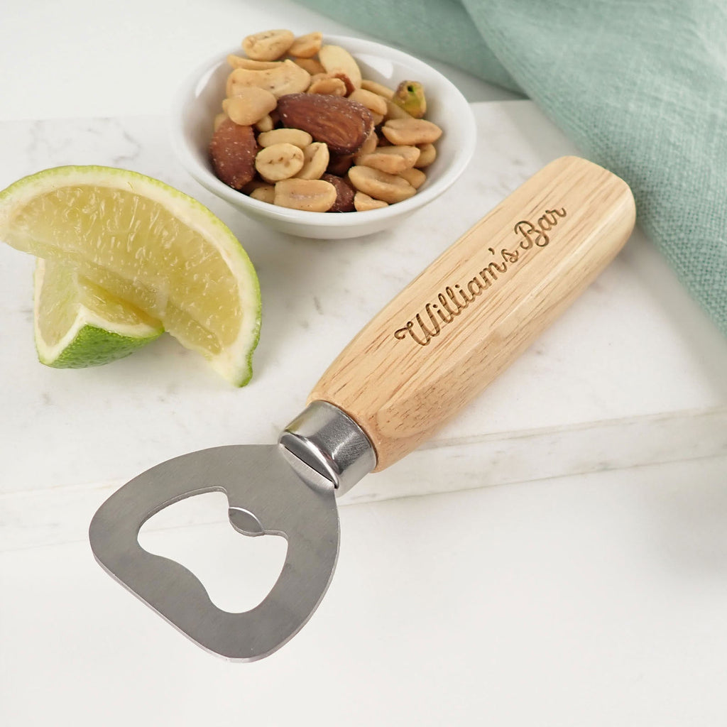 Engraved Wooden Handle Bottle Opener Christmas Gift