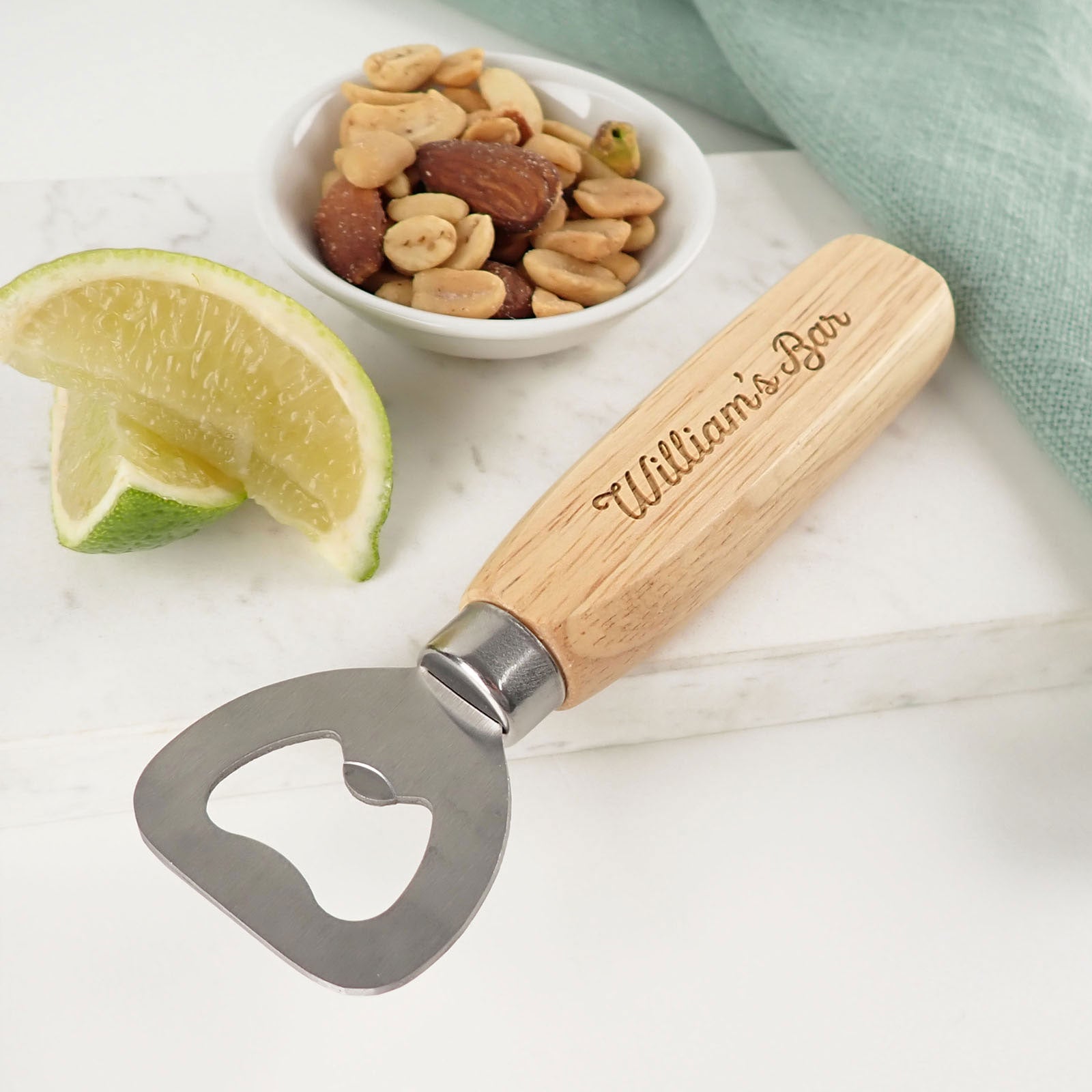 Engraved Wooden Handle Bottle Opener Christmas Gift