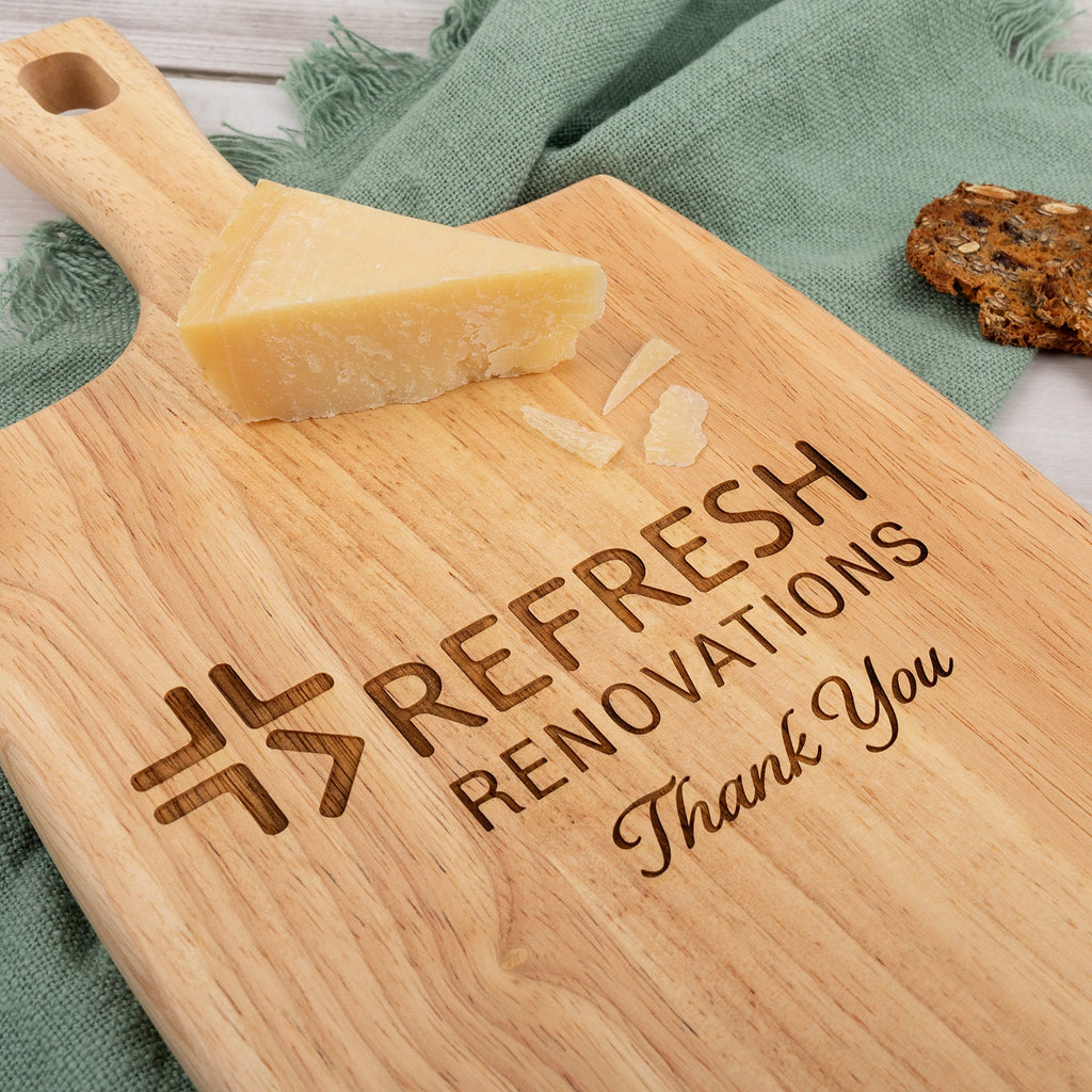 Engraved Paddle Board with Cheese Knife Set Corporate Gift