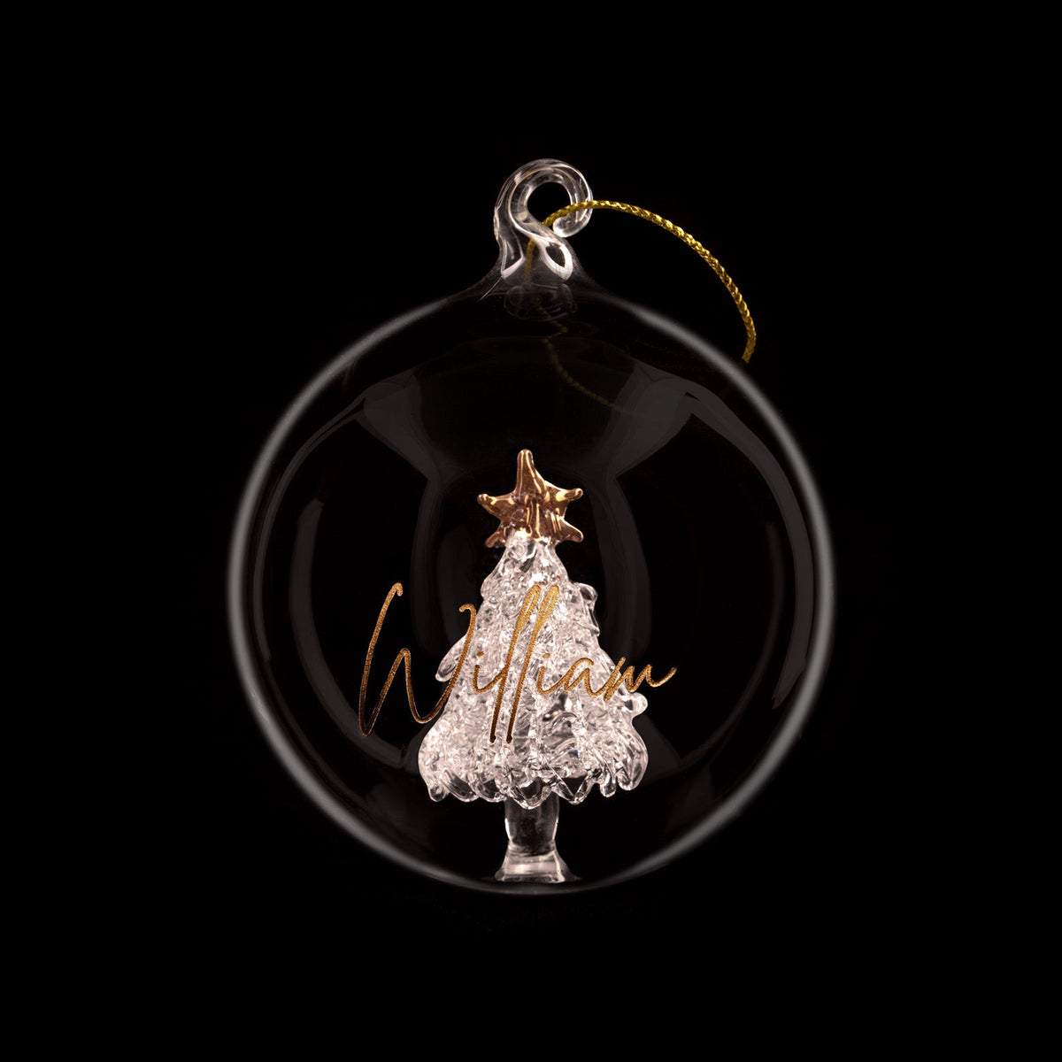 Personalised Christmas Baubles Glass Tree