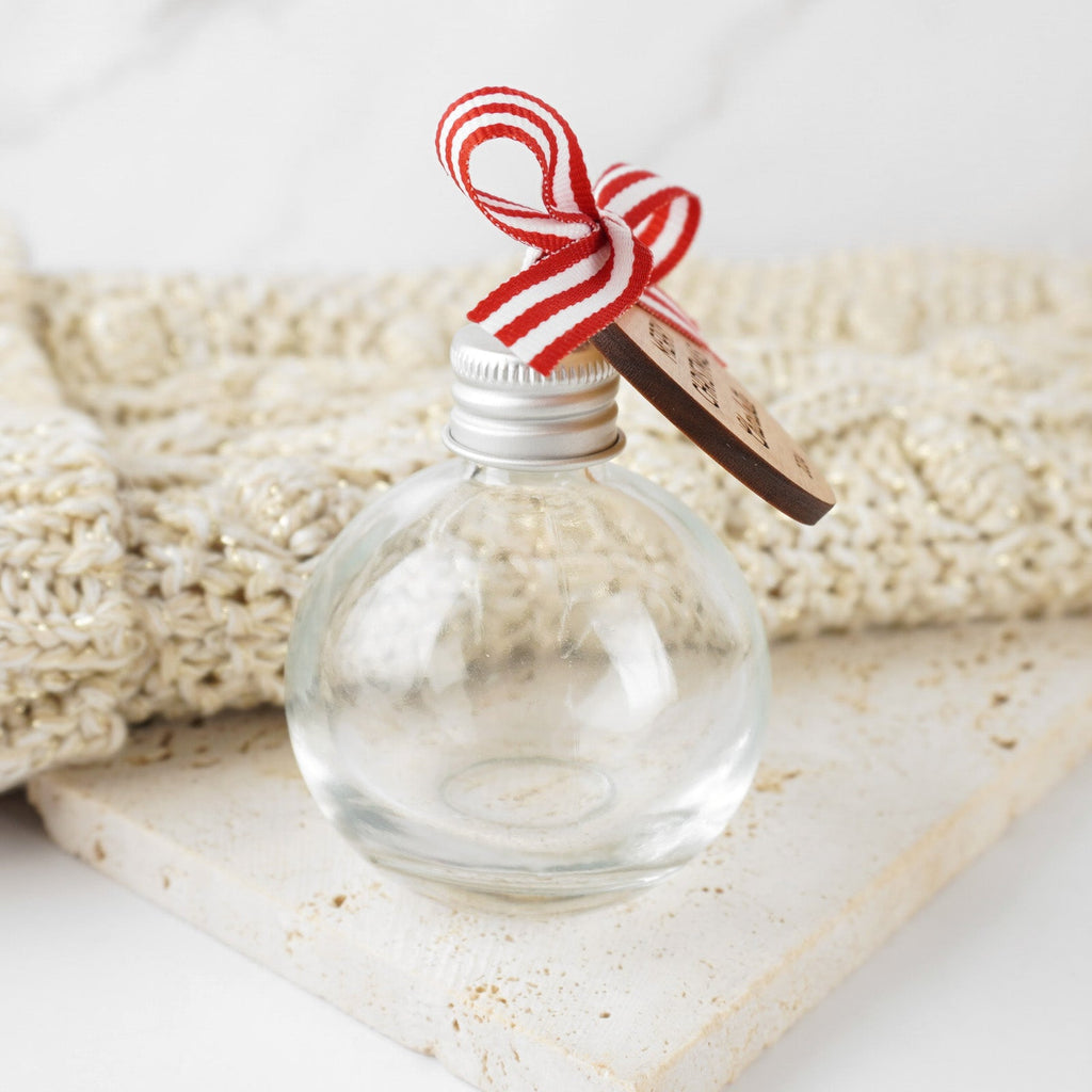 Glass Christmas Bauble 100ml with Wooden Gift Tag