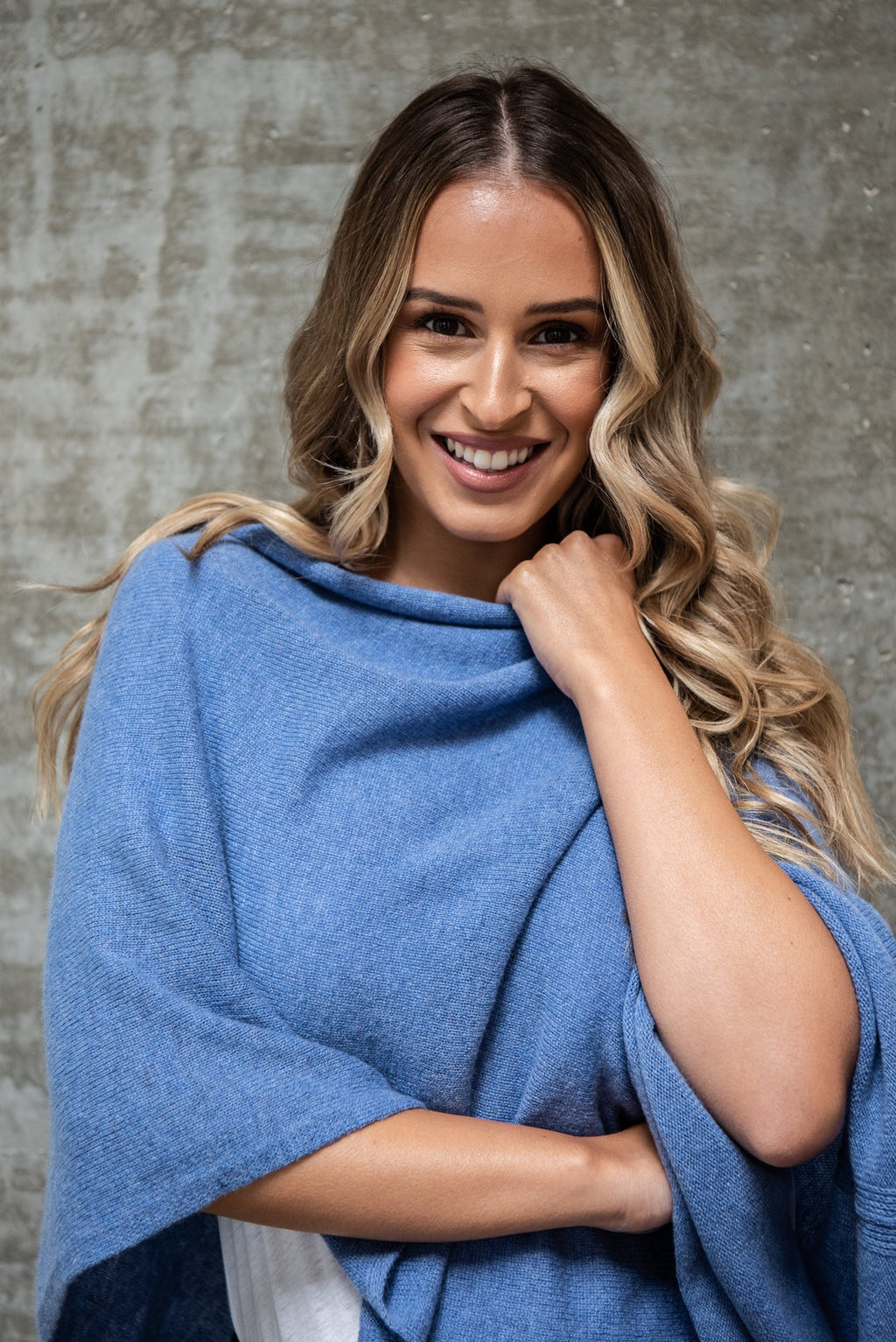 Cornflower Blue Cashmere Topper