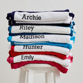 Embroidered Striped Cotton Terry Beach Towel