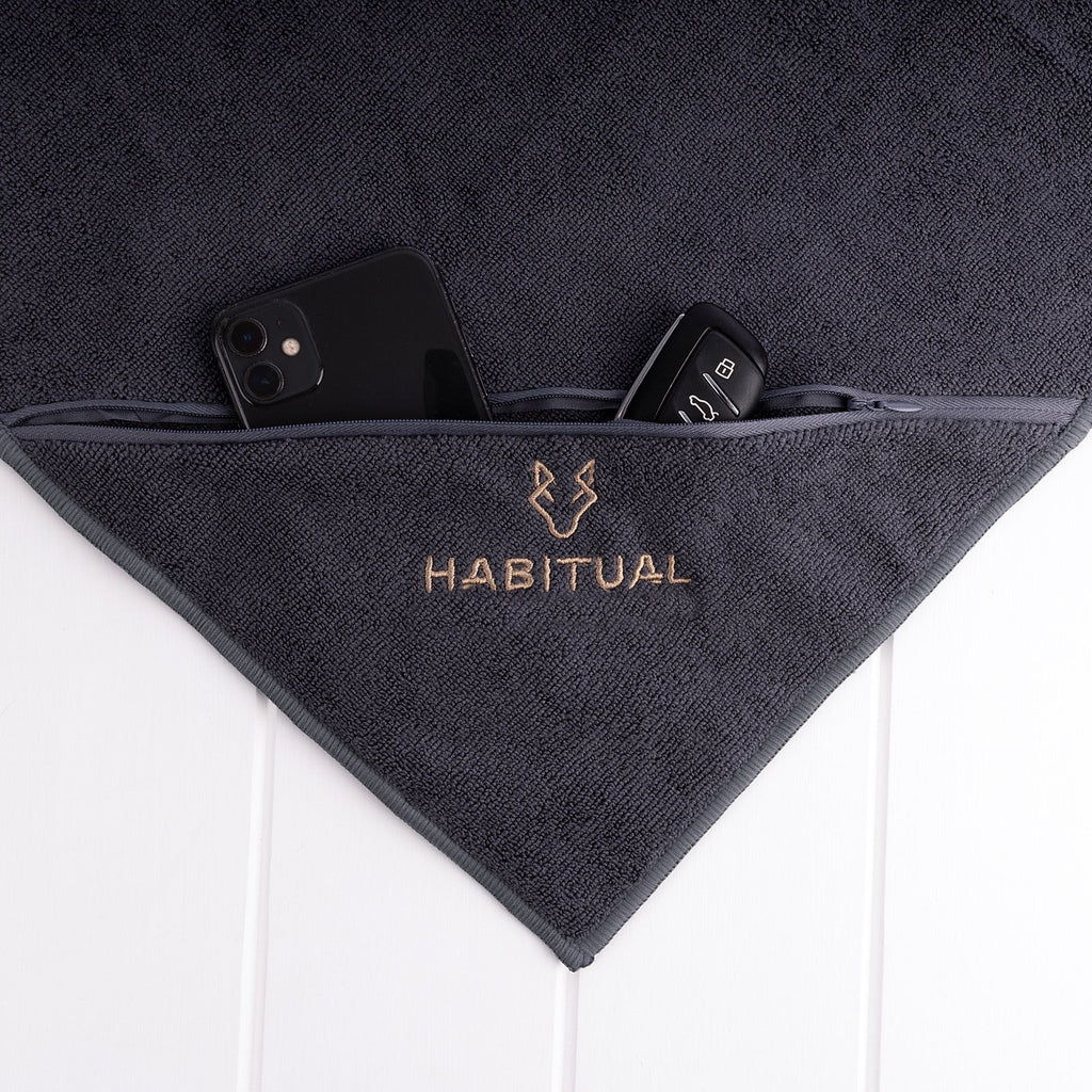 Embroidered Gym Towel with Zip Pocket Corporate Gift