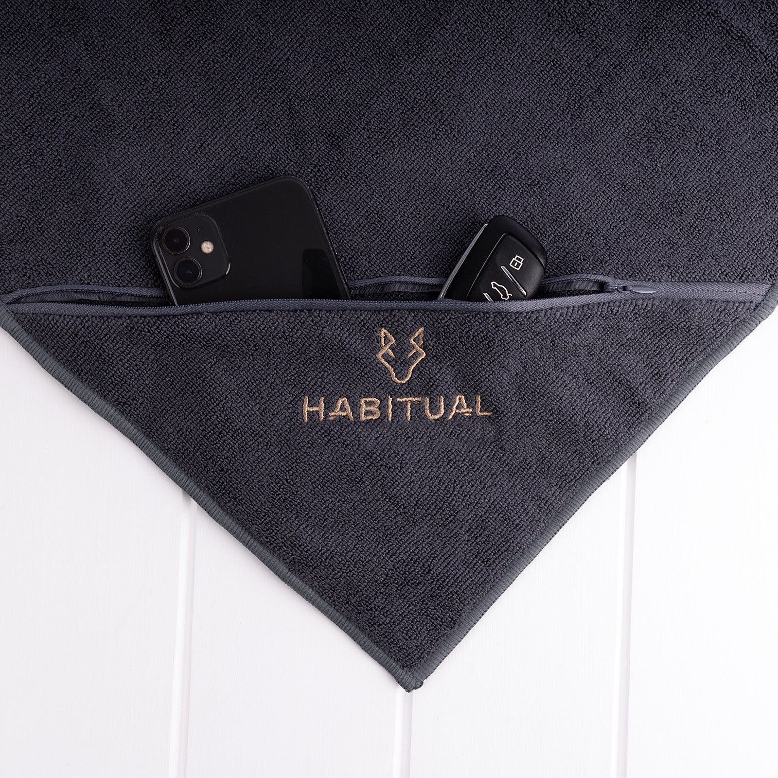 Embroidered Gym Towel with Zip Pocket Corporate Gift