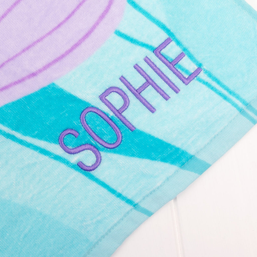 Embroidered Kids' Hooded Mermaid Beach Towel