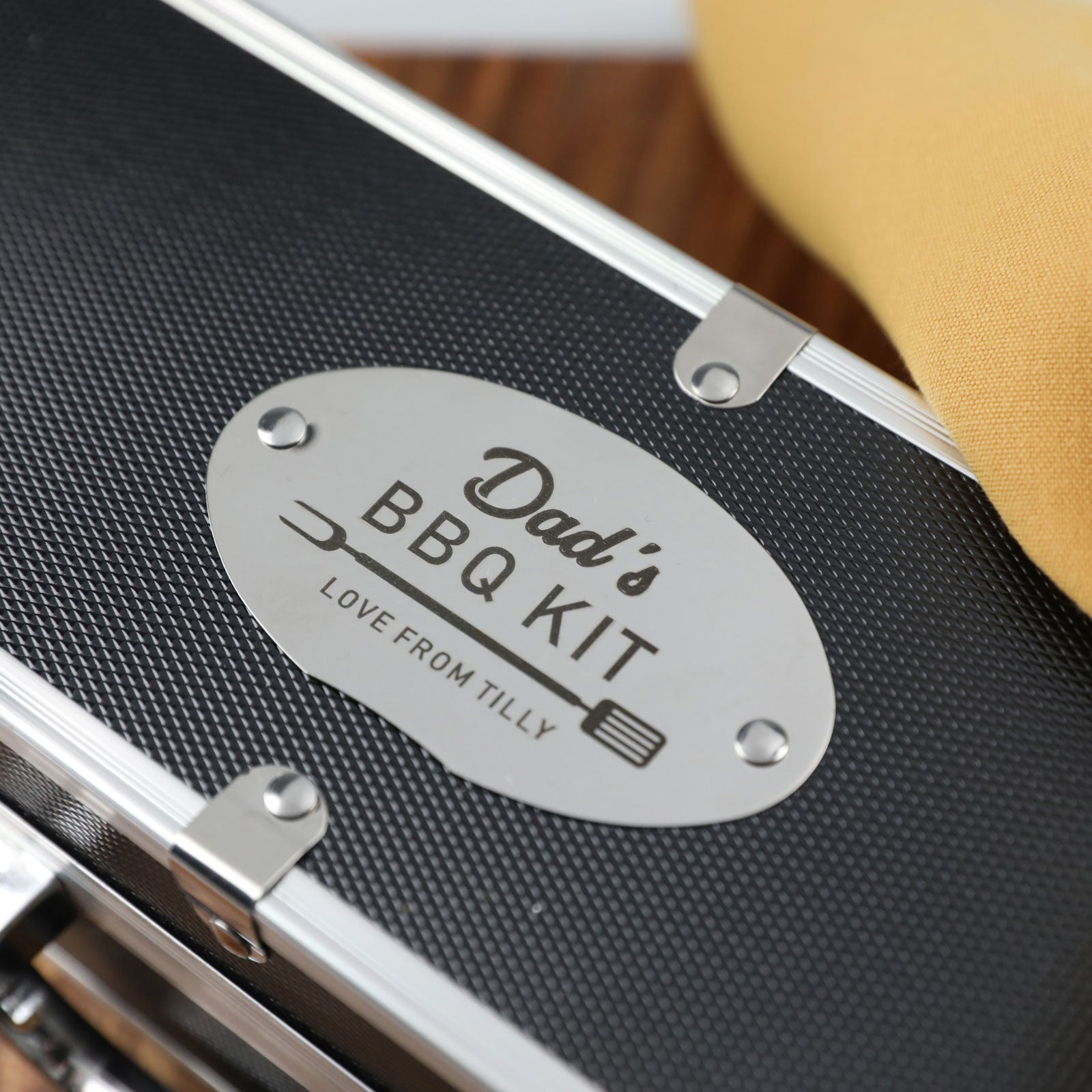 Custom Artwork Engraved Stainless Steel Case BBQ Case Set