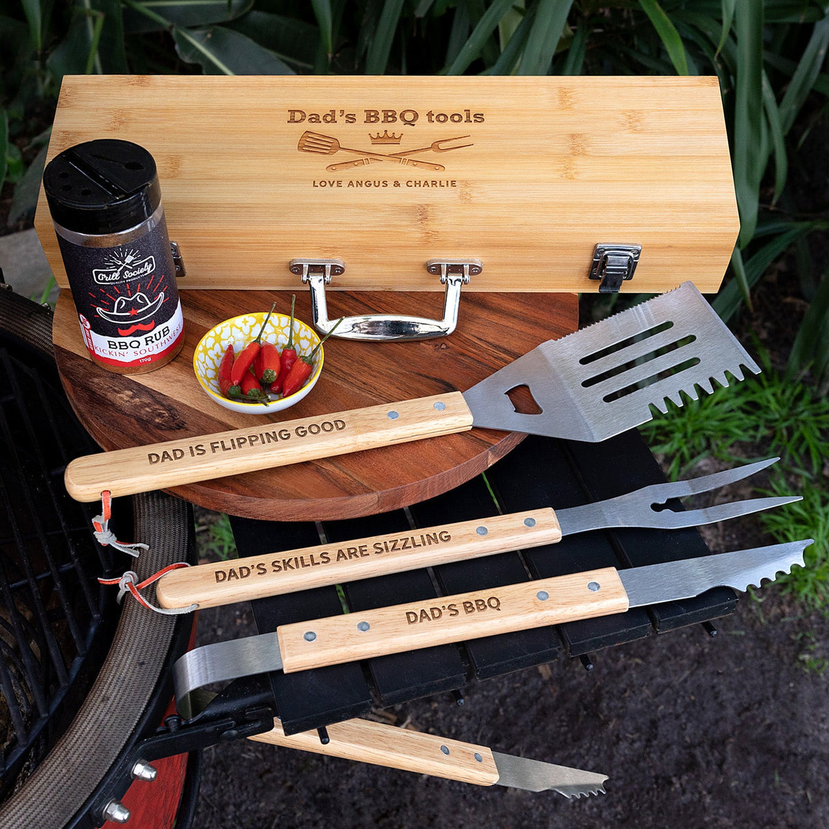 Personalised BBQ Utensils with Carry Case