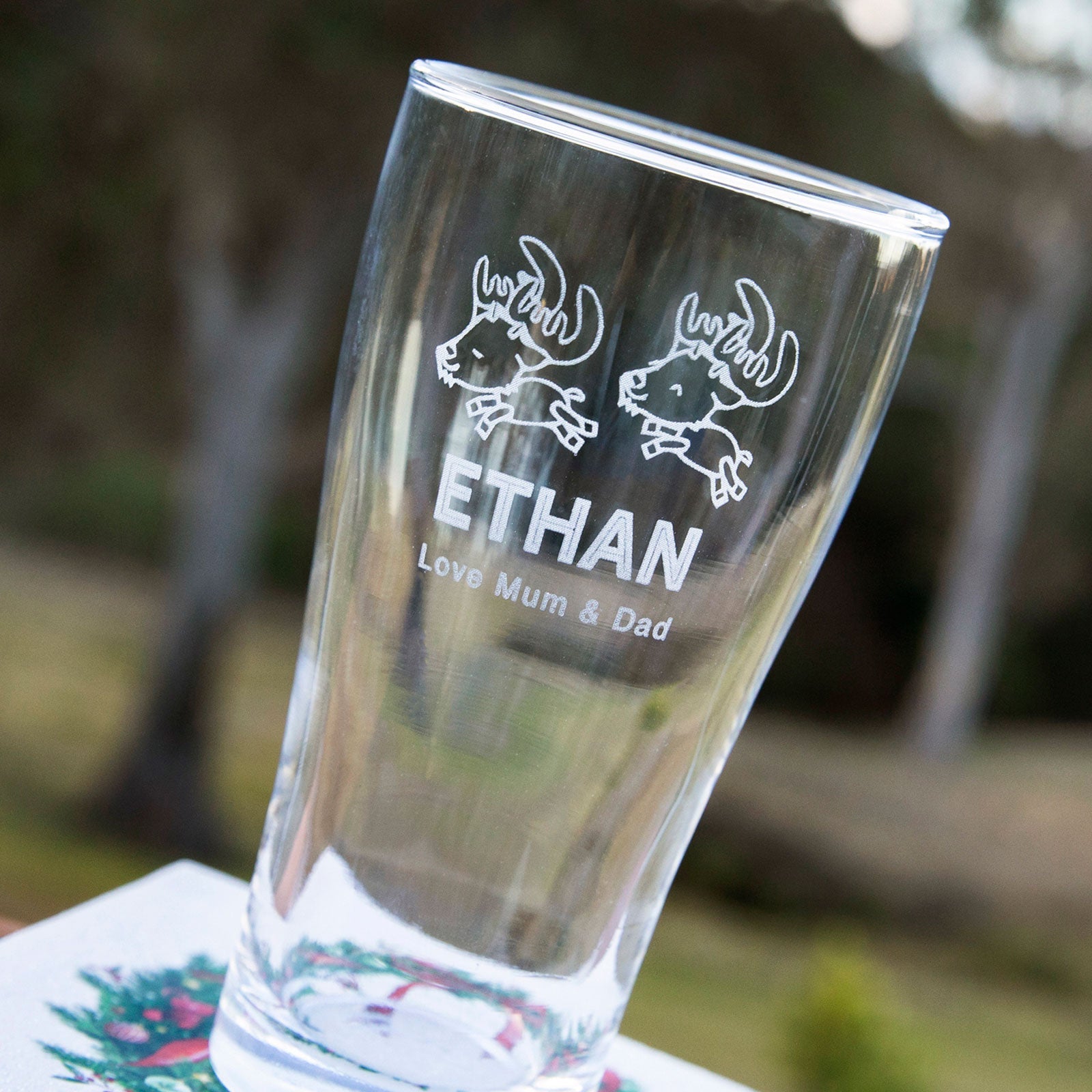 Engraved Christmas 285ml Soft Drink Glass