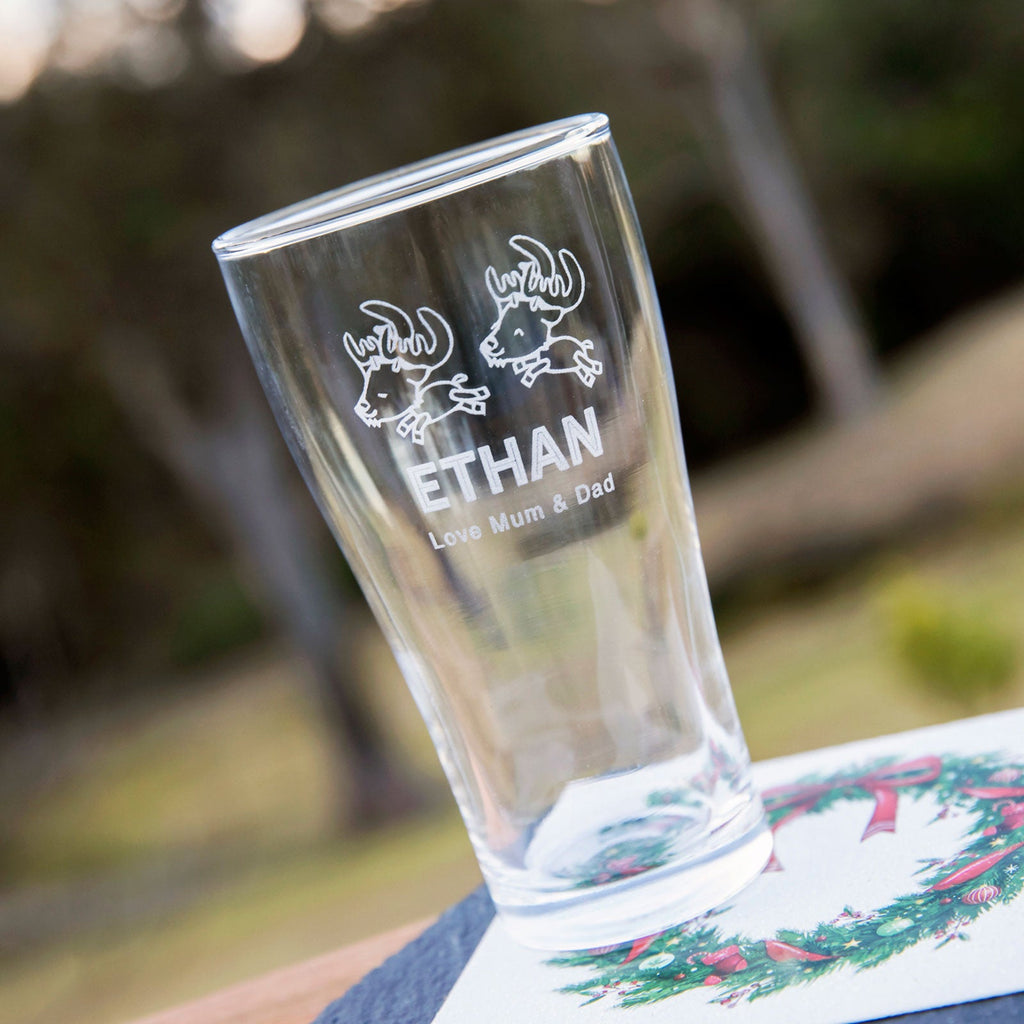 Engraved Christmas 285ml Soft Drink Glass