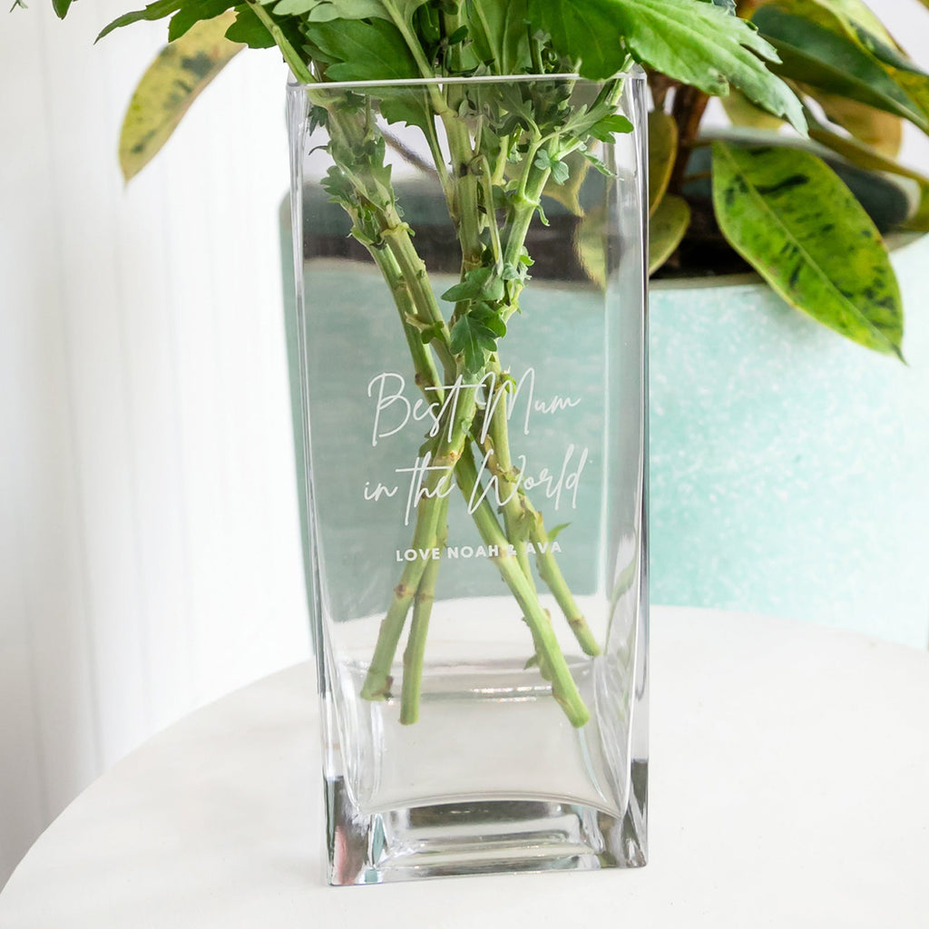 Engraved Glass Vase Mother’s Day Gift