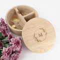 Engraved Wooden Mirror Jewellery Box