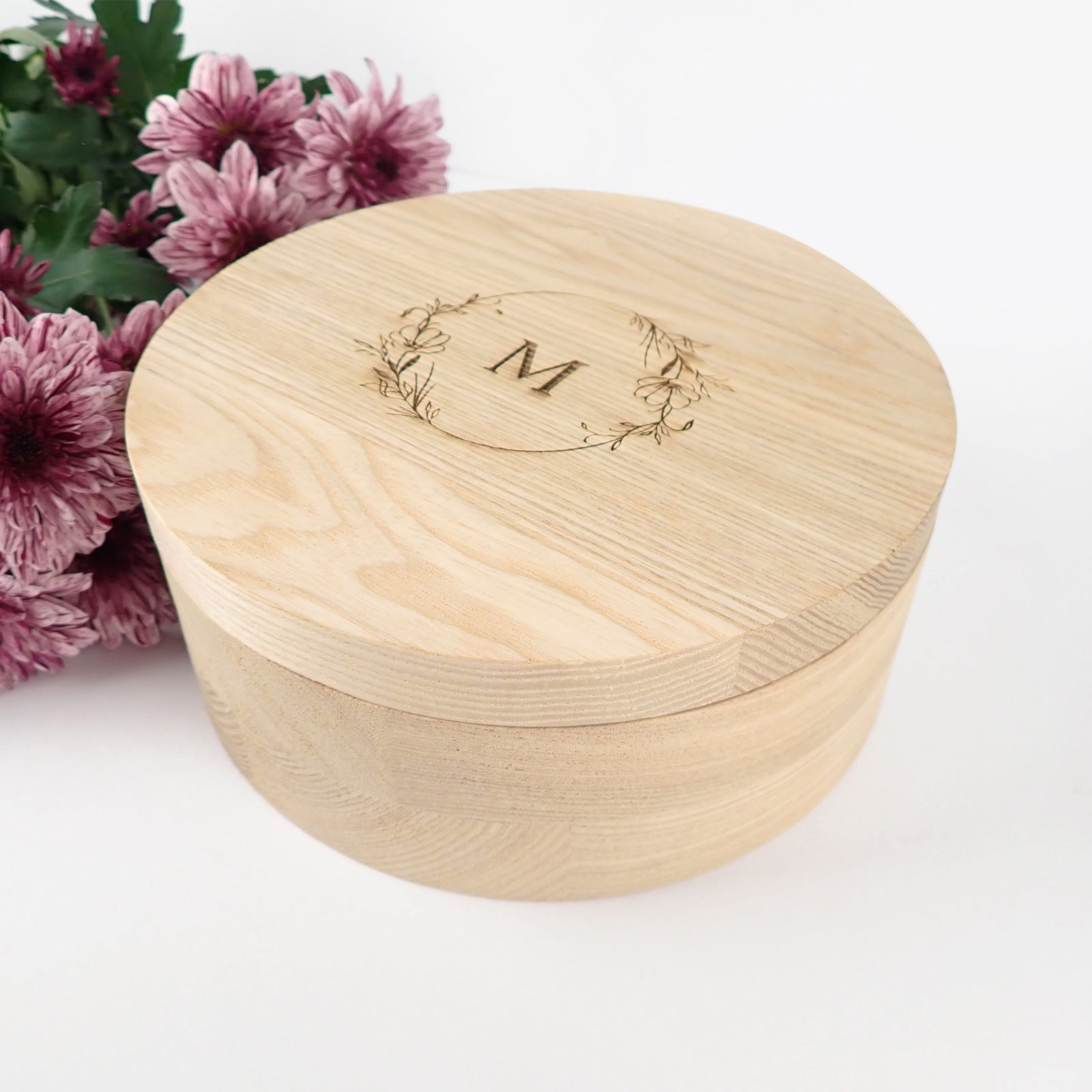 Engraved Wooden Mirror Jewellery Box