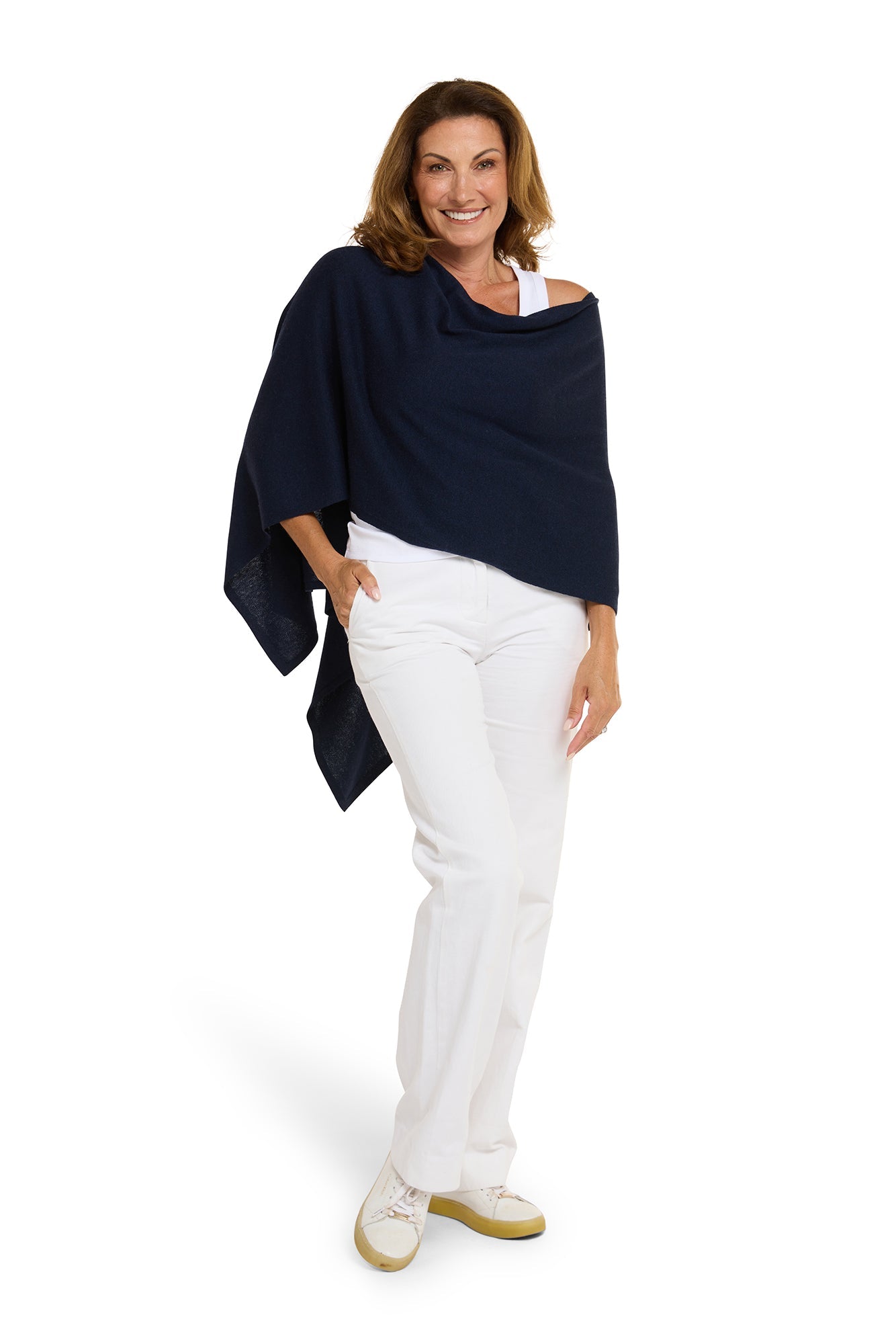 French Navy Cotton Cashmere Topper