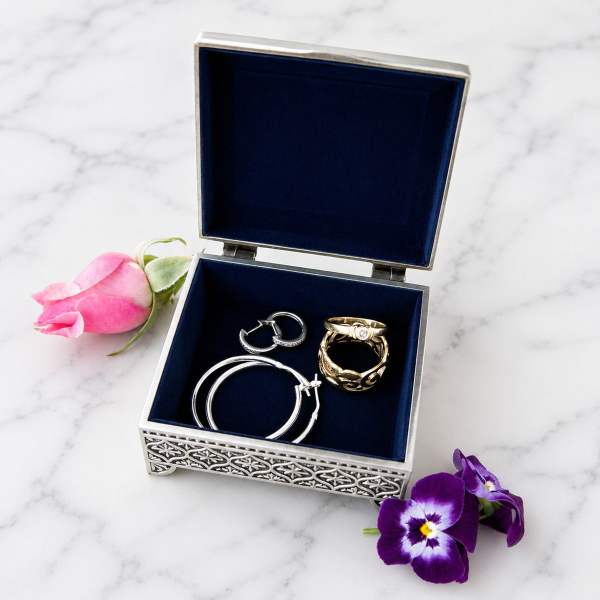 Engraved Mother's Day Pewter Jewellery Box