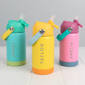 Personalised 360ml kids’ reusable water bottle with flip top straw