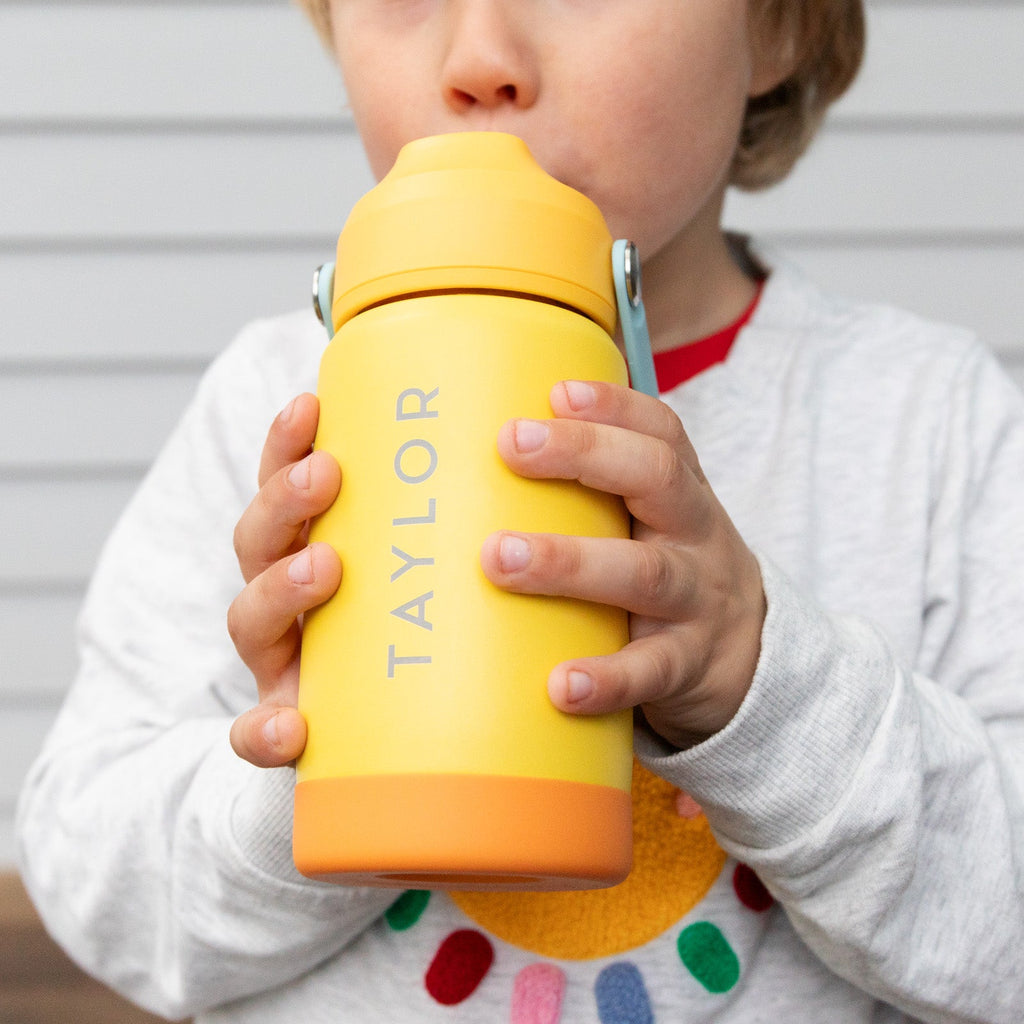 Engraved Stainless Steel 360ml Kids Water Bottle with Carry Handle