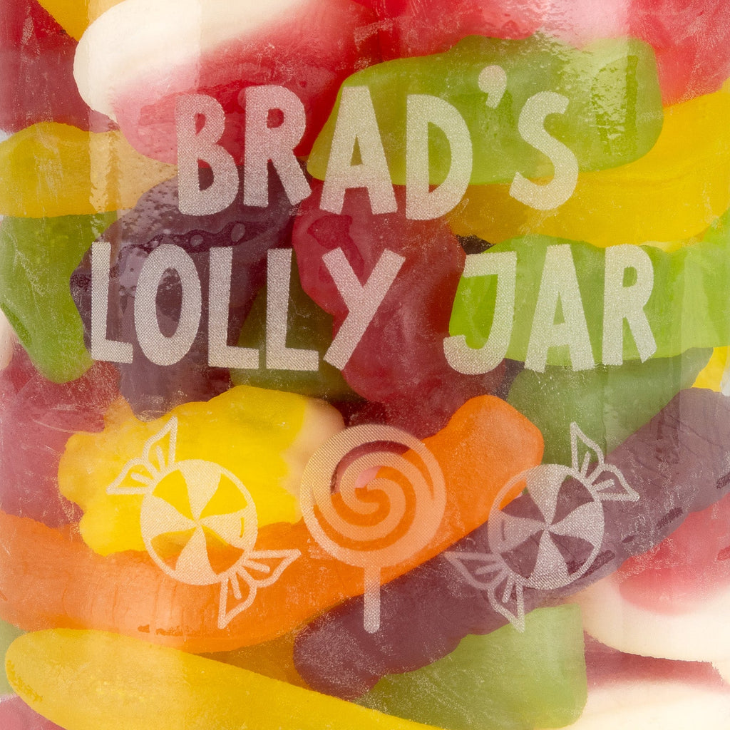 Engraved 650ml Glass Lolly Jar