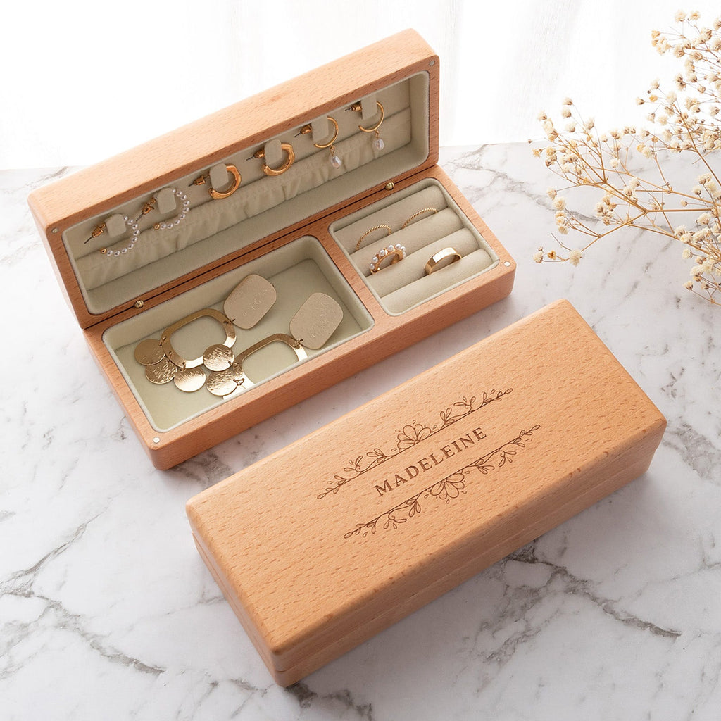 Personalised Beech Wood Jewellery Box