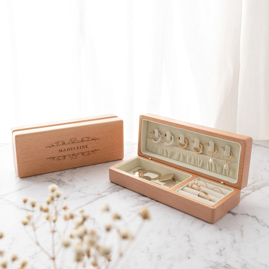 Personalised Beech Wood Jewellery Box