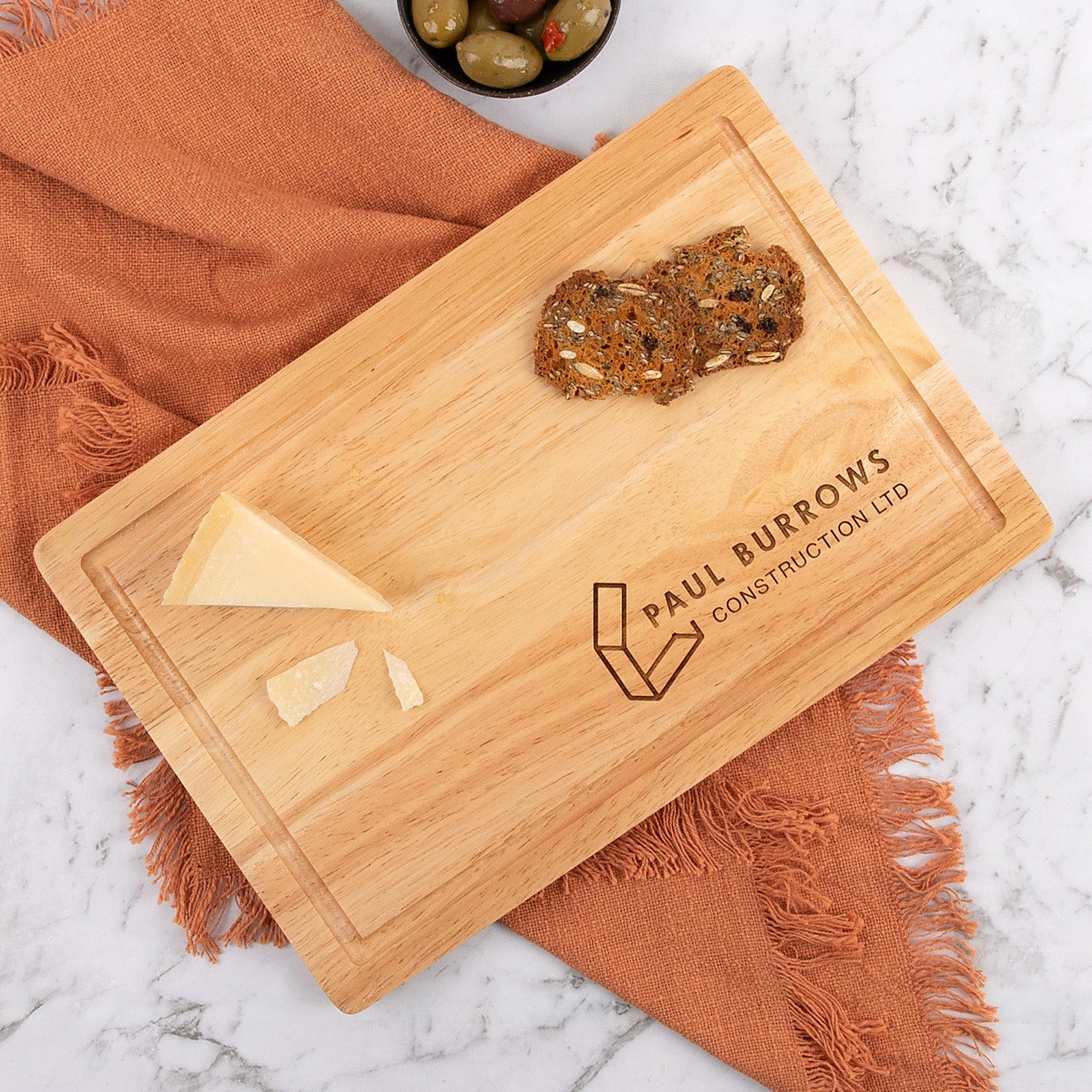 Engraved Rectangle Cheese Chopping Board Corporate Gift