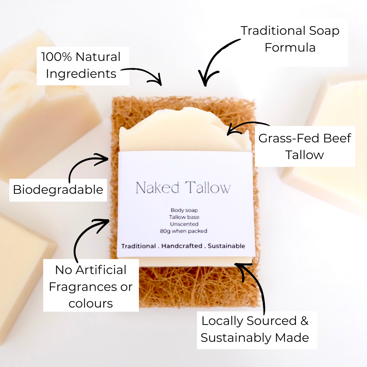 Naked Tallow Soap 80g