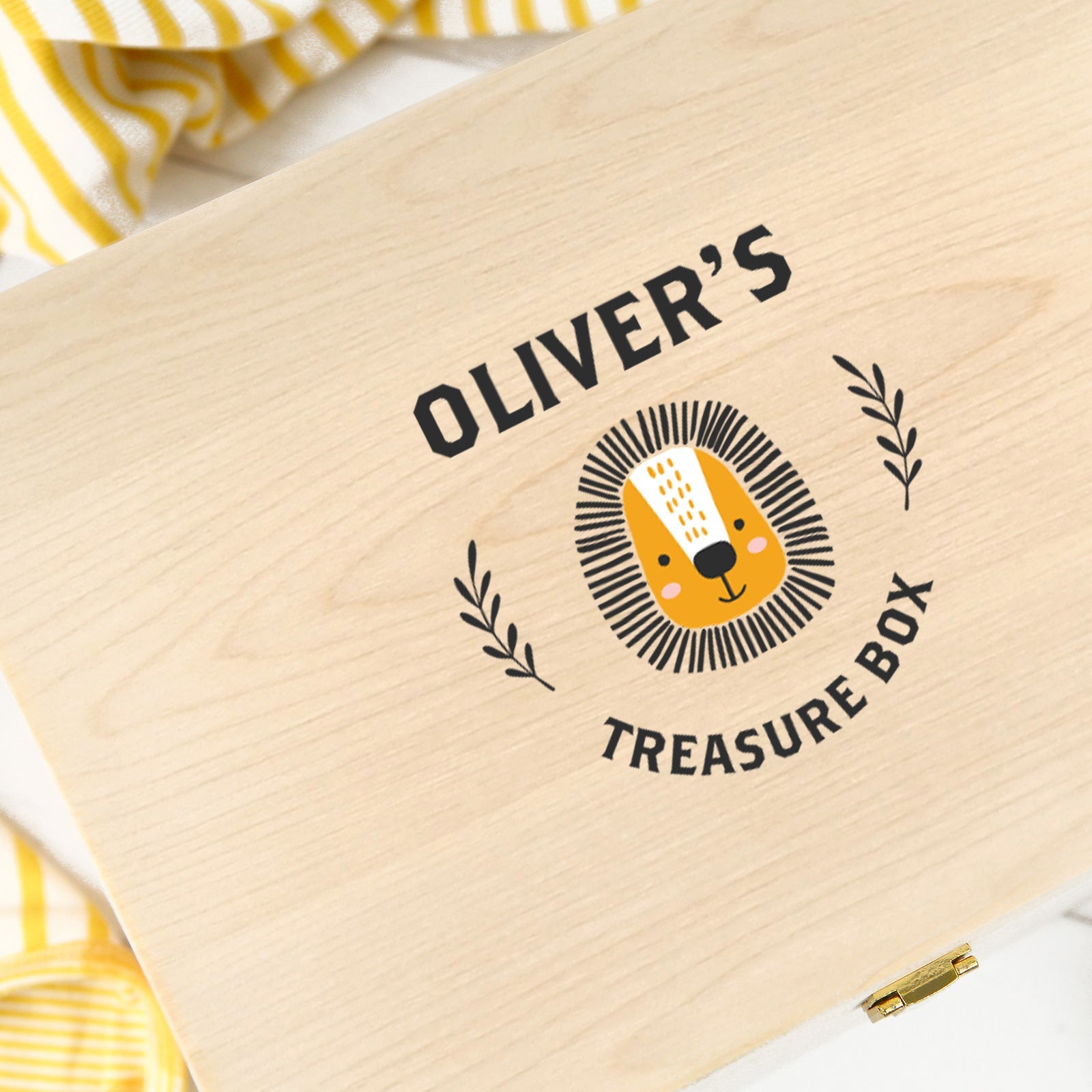 Printed Wooden Treasure Keepsake Box for Boys