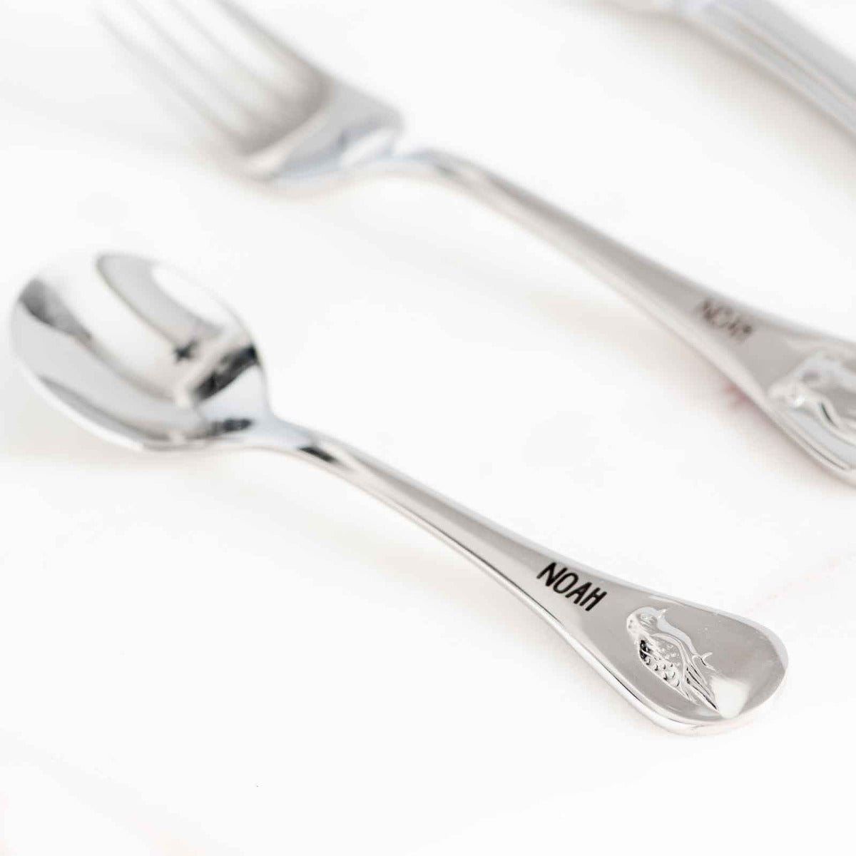 Engraved Stainless Steel Children's Cutlery 4 Piece Set Australian Animals