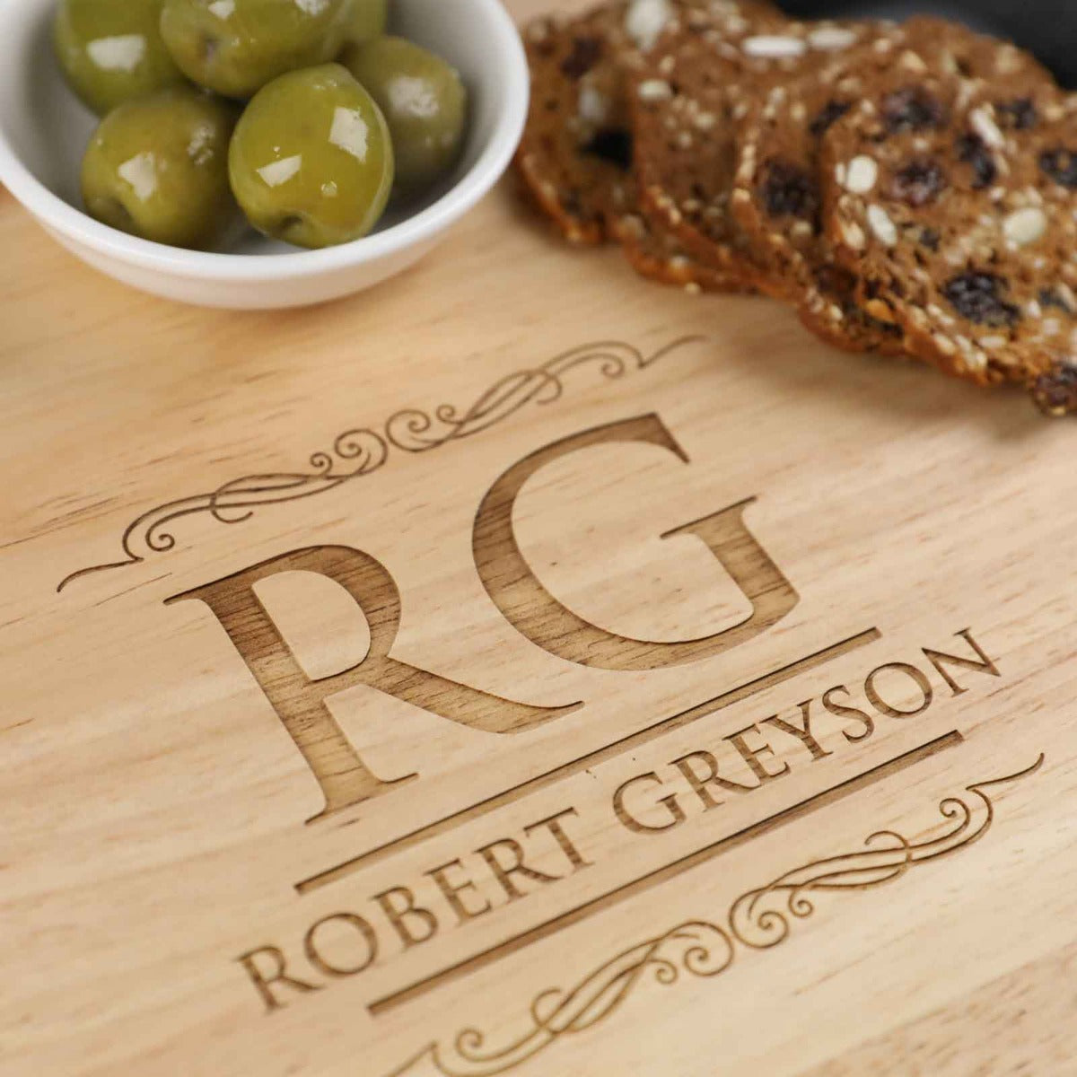 Father's Day Engraved Round Cheese Chopping BBQ Board