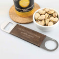 Personalised Engraved Christmas Tan Leatherette Barmate Bottle Opener