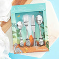 Engraved Stainless Steel Children's Cutlery 4 Piece Set Dinosaurs