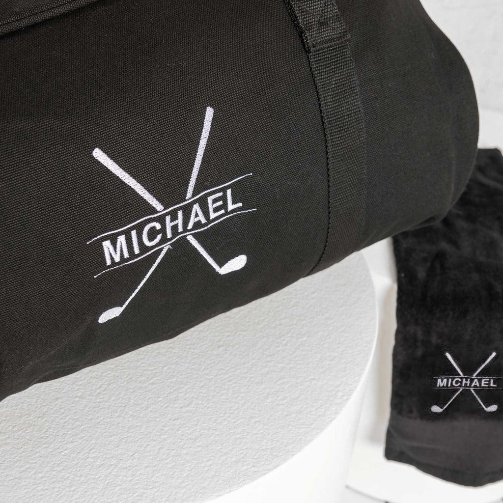 Embroidered Canvas Duffle Bag with Golf Towel
