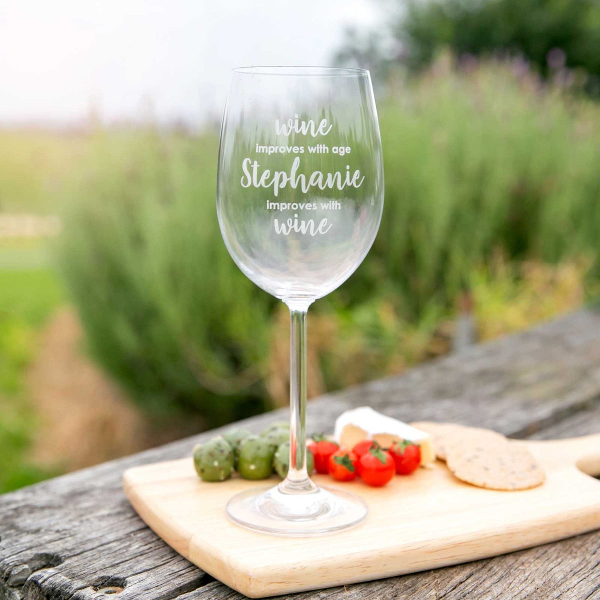 Engraved 360ml Barware Wine Glass