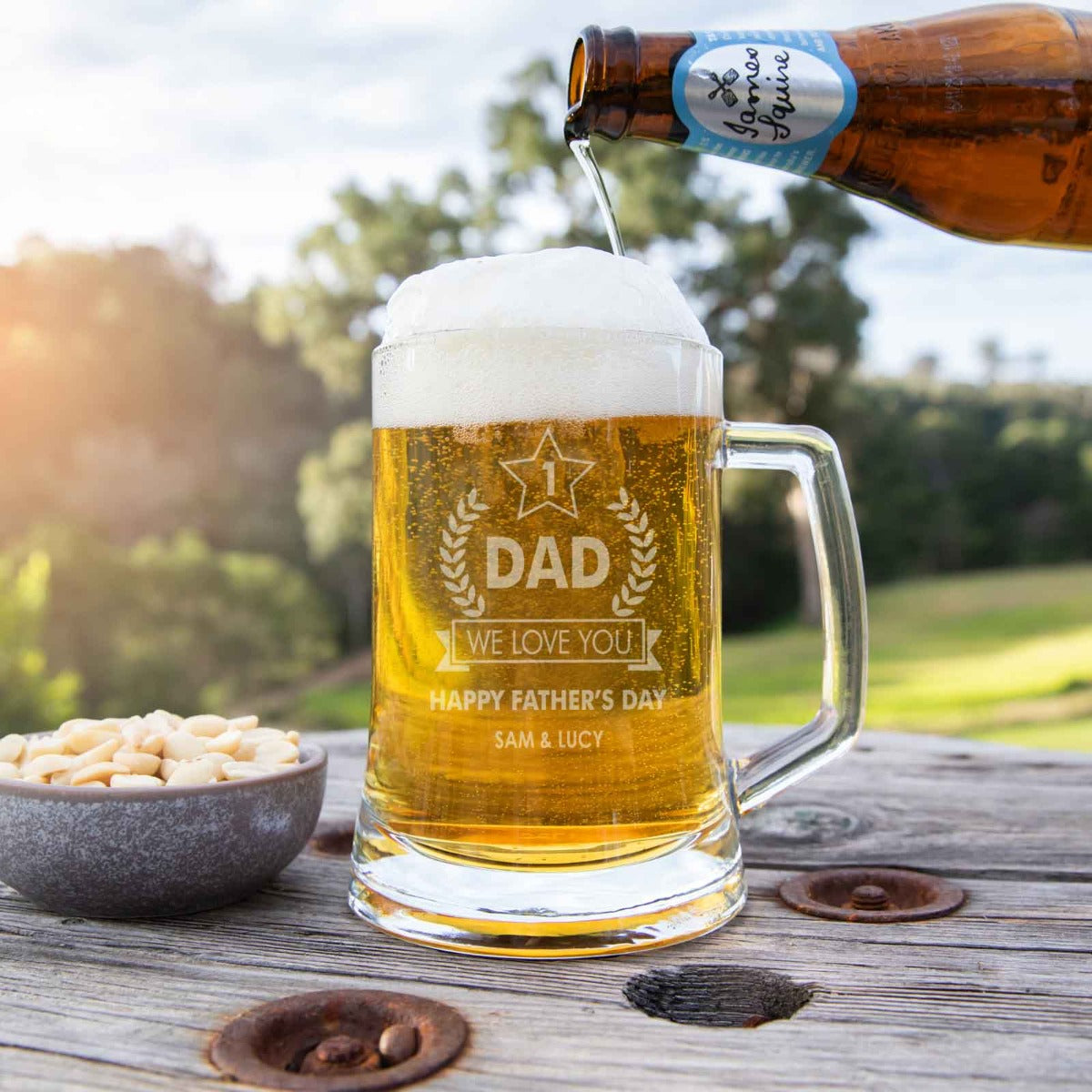 Personalised Father's Day 500ml Beer Mug
