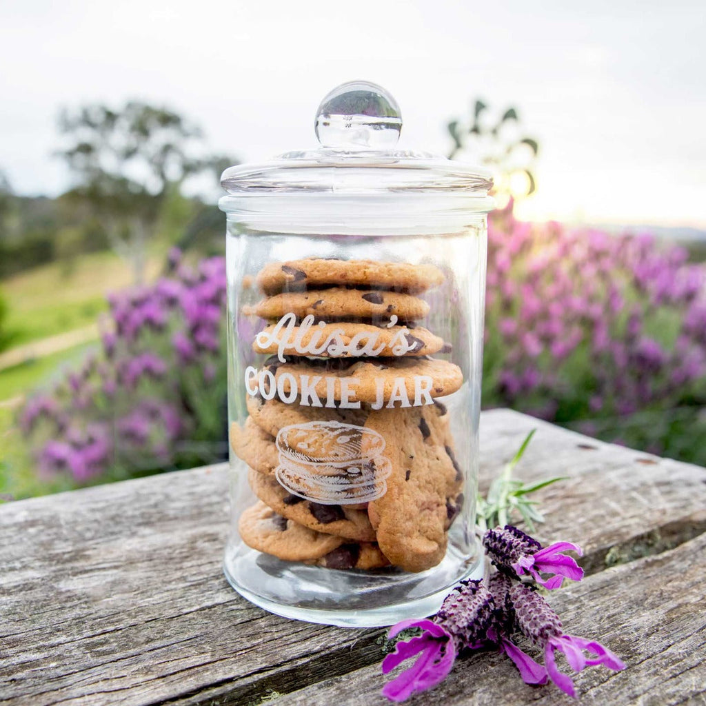 Engraved 650ml Glass Cookie Jar