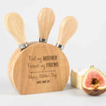 Engraved Wooden Mother's Day 3 Piece Cheese Knife Set