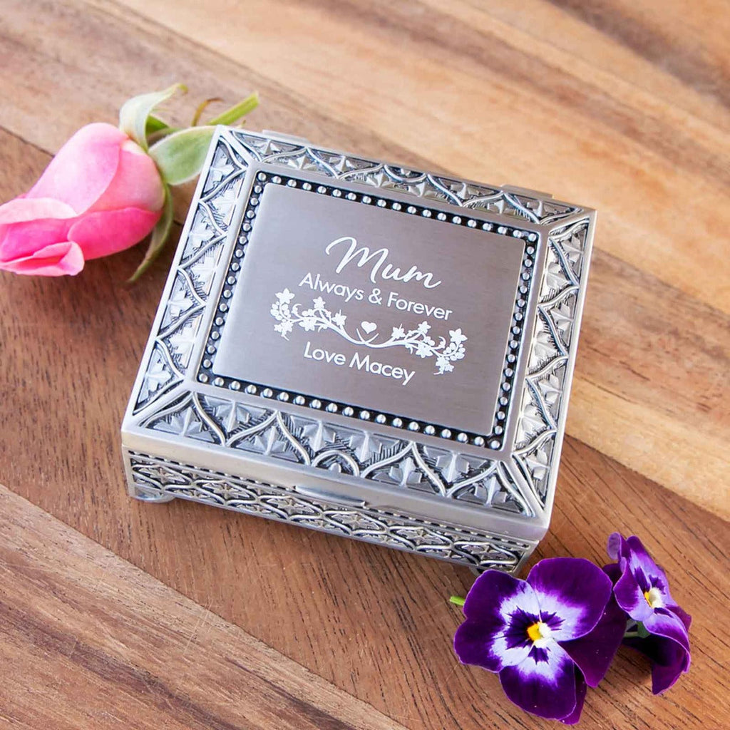 Engraved Mother's Day Pewter Jewellery Box