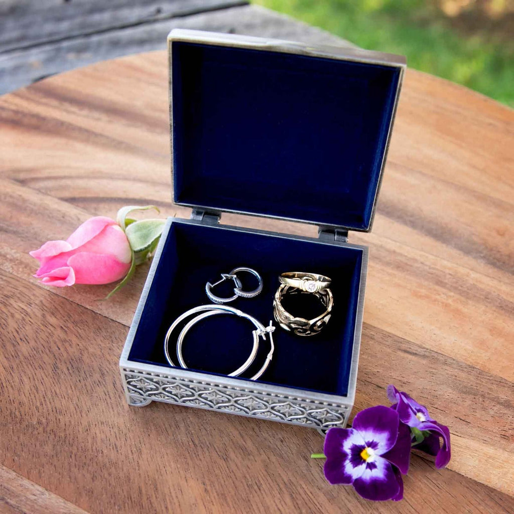 Custom Designed Engraved Mother's Day Small Pewter Jewellery Box