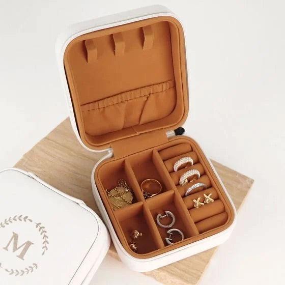 Engraved Leatherette Travel Jewellery Case