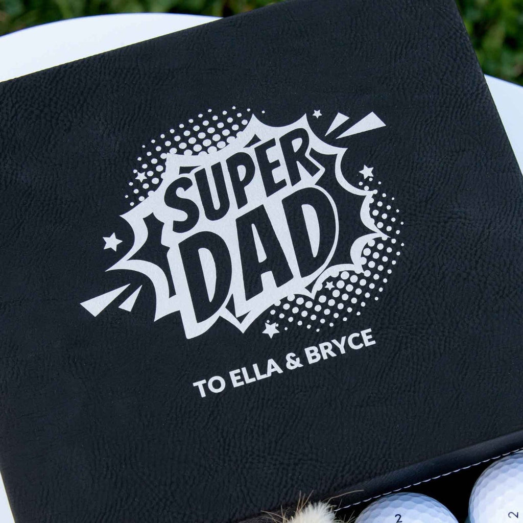 Custom Artwork Engraved Name Dad Father's Day Gold Ball Set