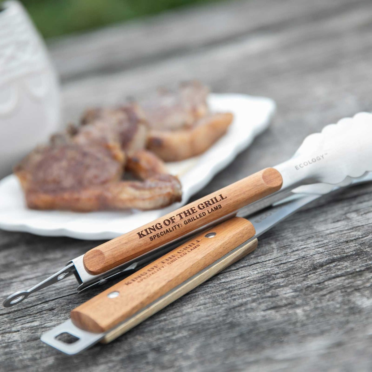 Engraved Wooden BBQ Set Christmas Gift