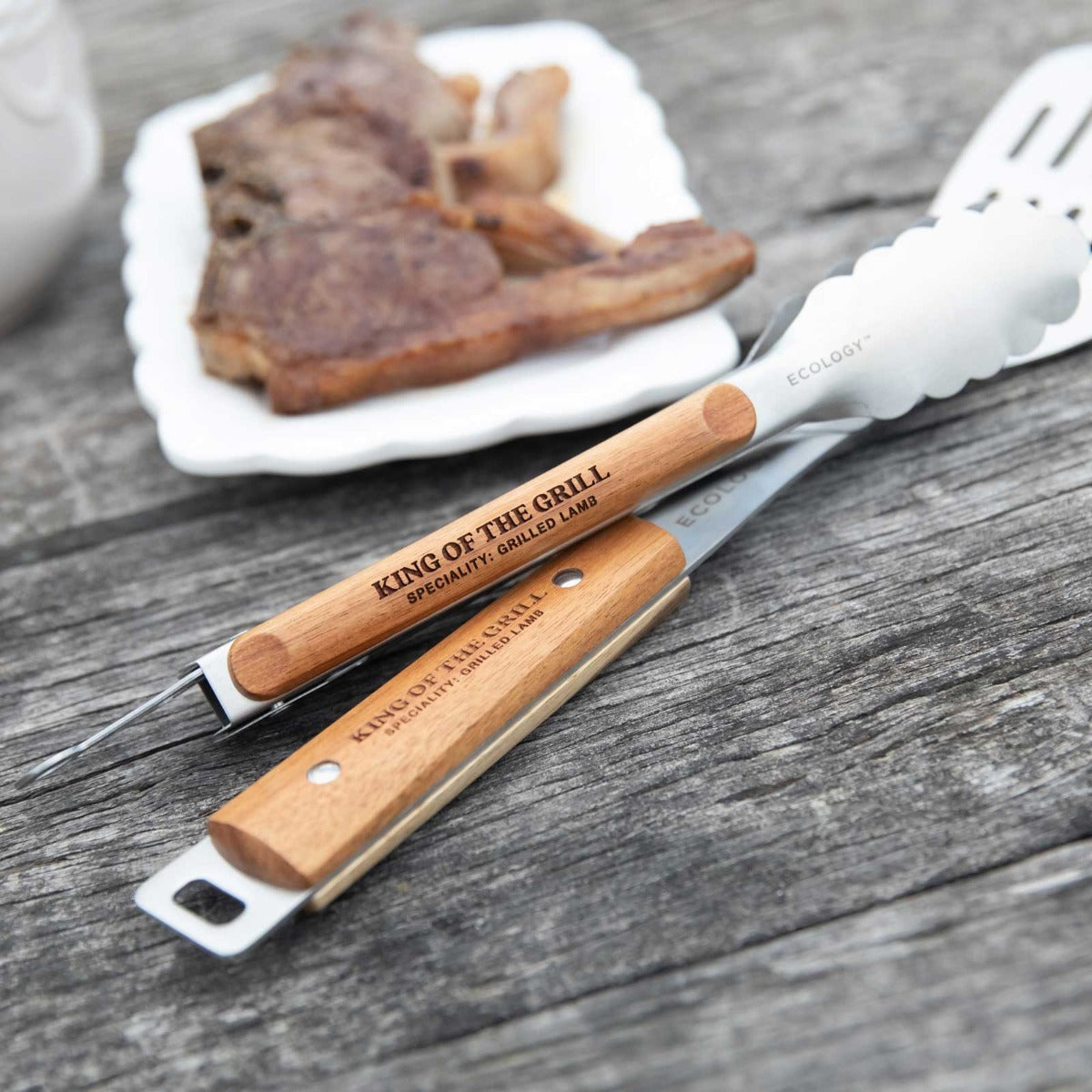 Engraved Wooden BBQ Set Christmas Gift
