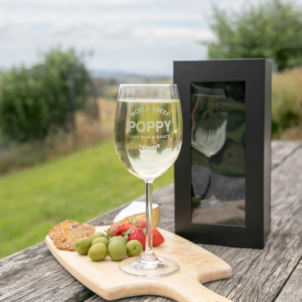 Father's Day Engraved 360ml Wine Glass