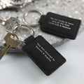 Father's Day Engraved Black Leatherette Keyring